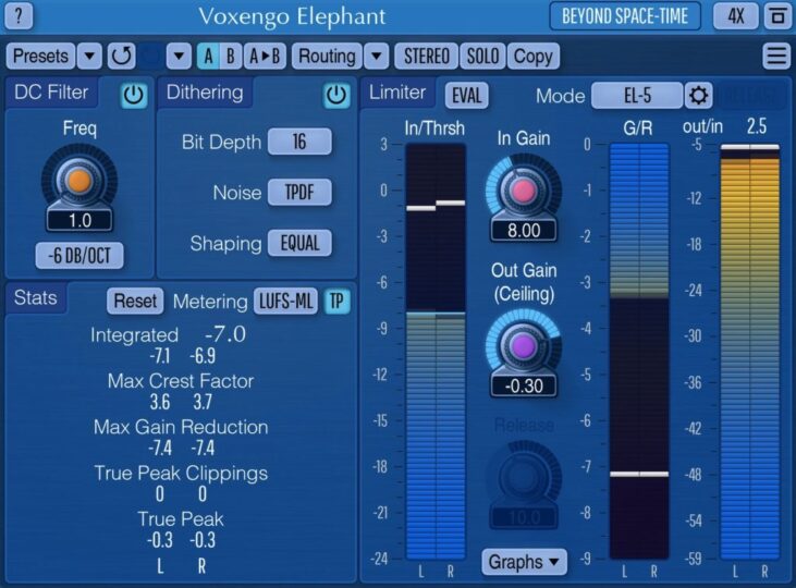 母带限制器！Voxengo Elephant Mastering Limiter v5.1 WiN版