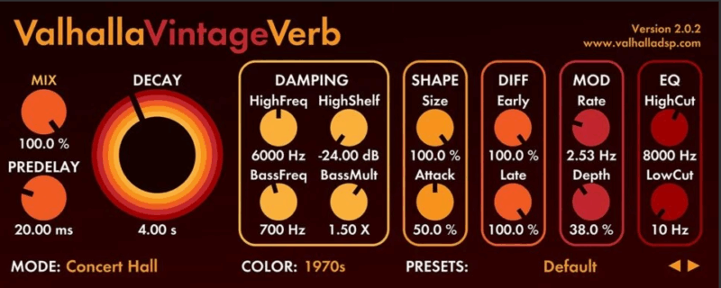 复古混响效果器！Valhalla DSP Valhalla VintageVerb v3.0.0 WIN版vst615音频资源网-音频网站-vst3插件下载-音频网-音频插件下载-机架源码-插件源码-源码-vst插件 vst615音频资源网
