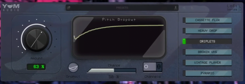 [LoFi效果器]Yum Audio LoFi Pitch Dropout v1.7.2 [WiN, MacOSX]