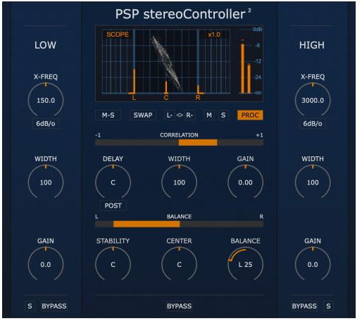 双通道立体声信号校正工具 – PSPaudioware PSP stereoContoller2 v2.0.0 WIN