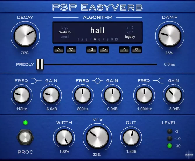 算法混响插件 | PSPaudioware PSP EasyVerb v2.0.0 WIN版