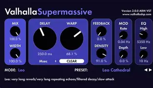 混响效果器！Valhalla DSP Valhalla Supermassive v3.0.0 WIN&MAC